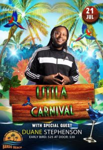 Duane Stephenson performs at Utila Carnival 2017
